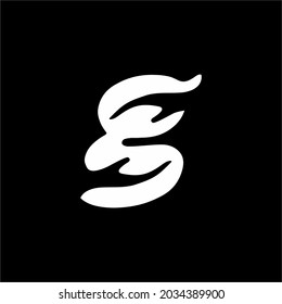 Letter 'G' Expression for Sharing is Caring Logo, Poster or Graphic Design Element. Vector Illustration