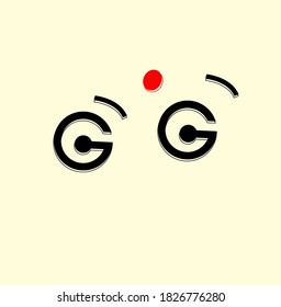 Letter G with eye expressions 