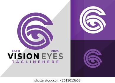 Letter G Eye Vision Logo Icon Vector Design Illustration