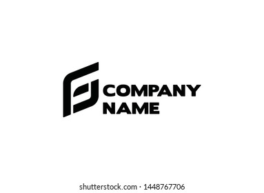 Letter G & F business company vector logo design. Isolated on white background.