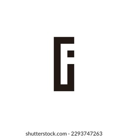 Letter G , F and i rectangle geometric symbol simple logo vector