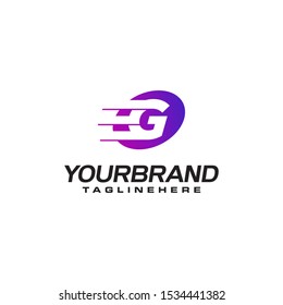letter G with fast line shape element design template .