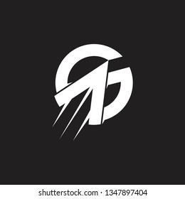 letter g fast movement arrow geometric logo vector