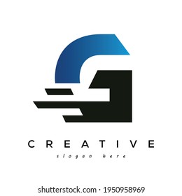 Letter G Fast Speed and e commerce Logo Design Element