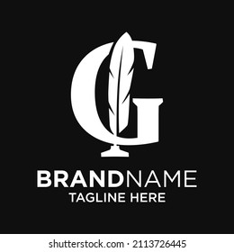 Letter G Feather Logo Design Template Inspiration, Vector Illustration.