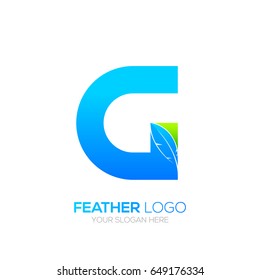 Letter G with Feather logo, Lawyer logotype for your Corporate identity