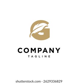 Buchstabe G Feder Logo schreiben Symbol Vektor