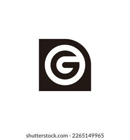 Letter G in file, circle geometric simple symbol logo vector
