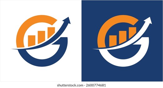 Letter G Financial Logo. Finance and Financial Investment Development Logo Template Concept with Business Growth Arrow