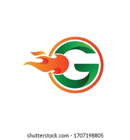 Letter G Fire Logo Design Stock Vector (Royalty Free) 1707198805