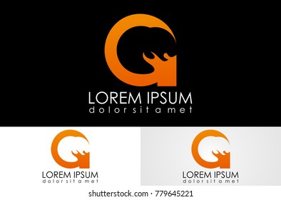 letter G fire logo vector
