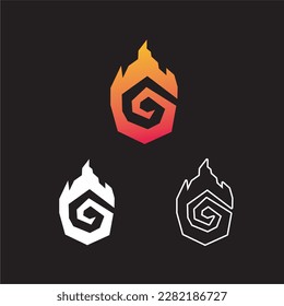 
Letter G fire vector logo design. Modern logo for business identity. Creative symbol element or template game logo for a Magic
