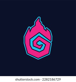 
Letter G fire vector logo design. Modern logo for business identity. Creative symbol element or template game logo for a Magic

