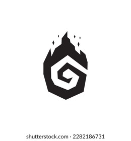 
Letter G fire vector logo design. Modern logo for business identity. Creative symbol element or template game logo for a Magic
