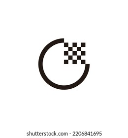 Letter G flag, simple, geometric symbol simple logo vector