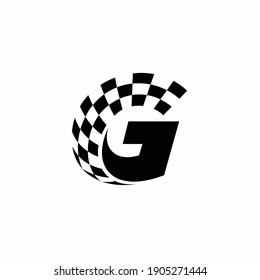 letter G with flag vector, flag race