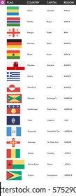 Letter G - Flags of the world with name, capital and region