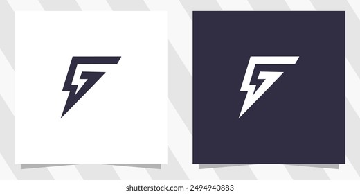 letter g with flash logo design vector