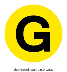 Letter G Floor Marker Symbol, Vector Illustration, Isolate On White Background Label. EPS10