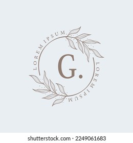 letter G floral logo design. logo for women beauty salon massage cosmetic or spa brand