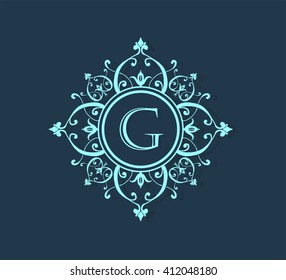 Letter G   Floral monogram.