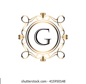 Letter G  Floral monogram.