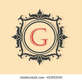 Letter  G Floral monogram.