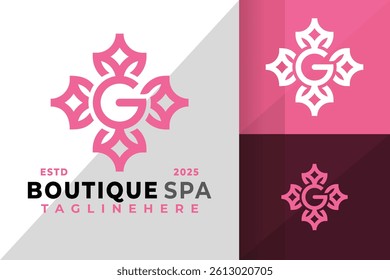 Letter G Flower Spa Logo Icon Vector Design Illustration