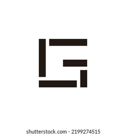 Letra G pliegue, símbolo geométrico cuadrado simple vector logo