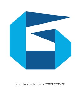 Letter G folded logo template