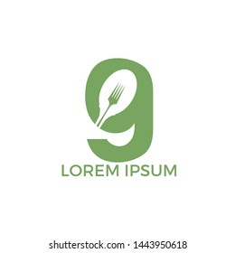 Letter G food logo vector illustration template. Spoon with letter G vector logo concept illustration.	
