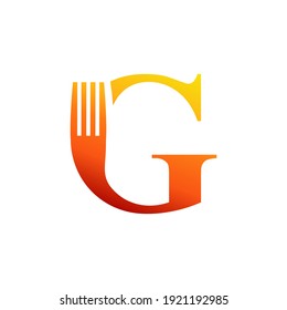 Letter G Fork Logo Design Vecktor Icon Graphic
