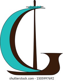 Letter G in the form of the sail