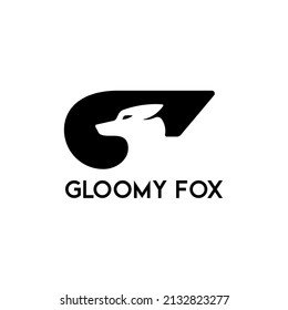 letter G Fox logo. fox or wolf head silhouette logo