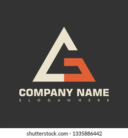 Letter G GA AG Triangle Vector Logo Template