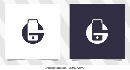 letter g with gadget logo design vector