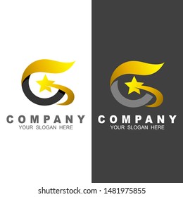 letter g galaxy space logo design template element