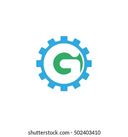 Letter G Gear Cog Vector