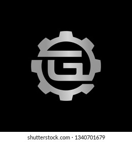 Letter G gear vector template logo. This Design is suitable for technology, industrial or automotive. Gradient. Gray.