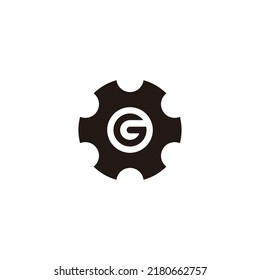 Letter G gears geometric symbol simple logo vector