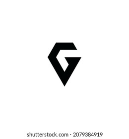  letter G gem simple symbol logo vector