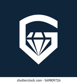 letter g gemstone logo icon design