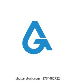letter g geometric arrow water drop pure symbol logo vector