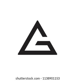 letter g geometric triangle logo vector