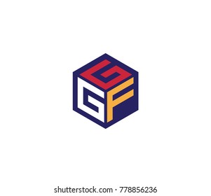 
Letter G GF logo template, hexagon logo