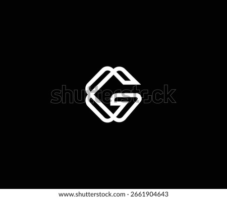 letter g gg hexagonal modern clean logo