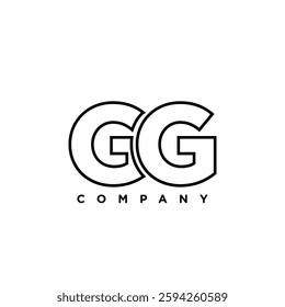 Letter G and G, GG logo design template. Minimal monogram initial based logotype.