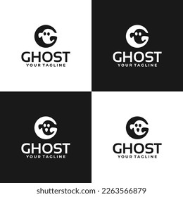 Letter G with ghost logo design inspiration