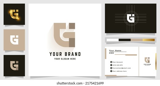 Letter G or Gi monogram logo with business card design