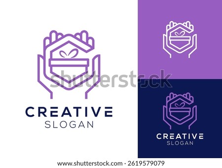 Letter G with gift box or logo design gift for surprise and gift shop